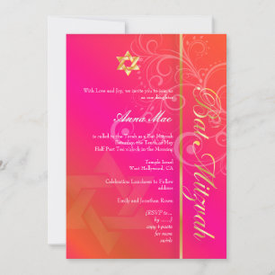 PixDezines classic+swirls bat mitzvah Invitation