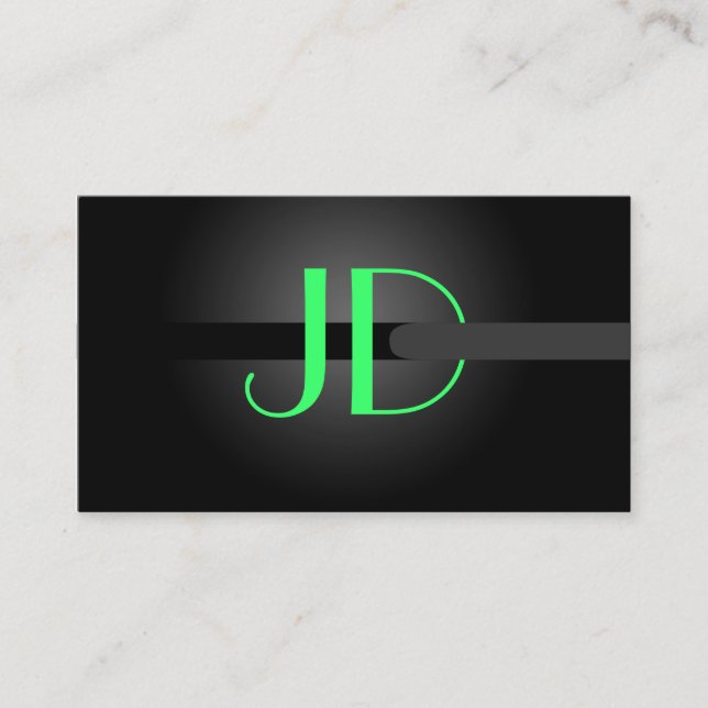 PixDezines Cool Neon Lights Monogram/diy colour Business Card (Front)