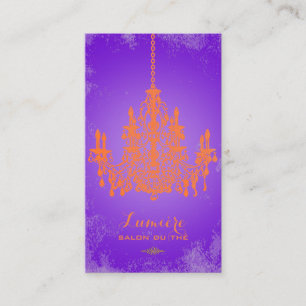 PixDezines coral orange chandelier/DIY colour Business Card