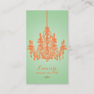 PixDezines coral orange chandelier/DIY colour Business Card
