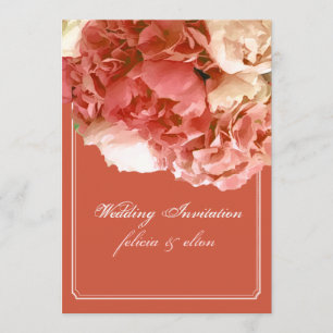 PixDezines Coral Peonies/Orange Hydrangeas/Bouquet Invitation