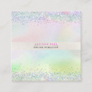 PixDezines Cotton Candy + Pearly White Square Busi Business Card