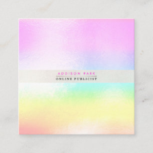 PixDezines Cotton Candy + Pearly White Square Business Card