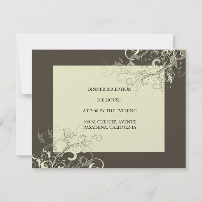 PixDezines cream swirls+graphite Invitation (Front)