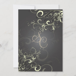PixDezines cream swirls+graphite Invitation