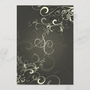 PixDezines cream swirls+graphite Invitation