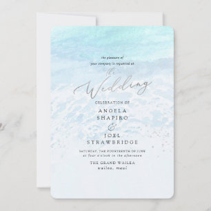PixDezines Crystal Blue Shoreline, Beach Wedding Invitation
