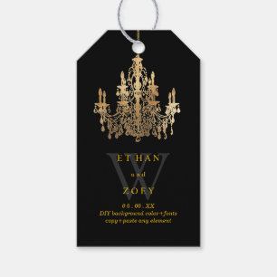 PixDezines Crystal Chandelier Faux Gold Gift Tags