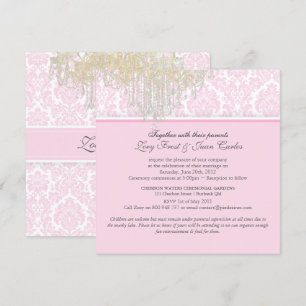 PixDezines Crystal Chandelier + Moiré Damask Invitation