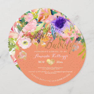 PixDezines Cupcakes & Bubbly Spring Floral Invitation