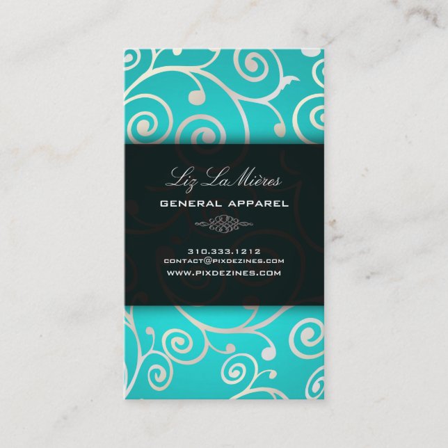 PixDezines cupcakes swirls + aqua Business Card (Front)