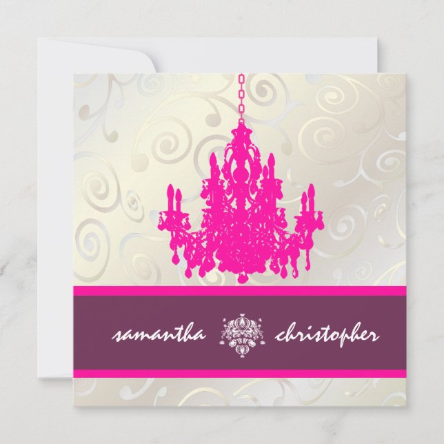 PixDezines Cupcakes Swirls + Chandelier Invitation (Front)