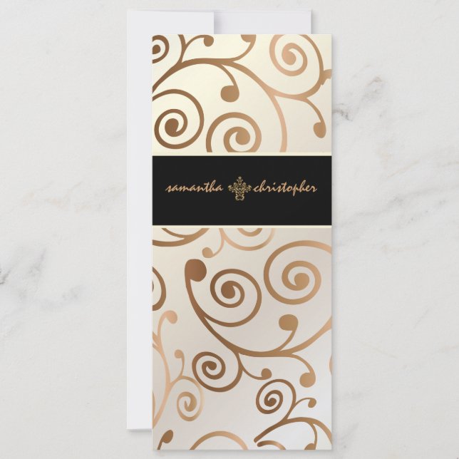 PixDezines Cupcakes Swirls / copper / gold Invitation (Front)