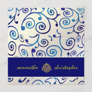 PixDezines Cupcakes Swirls in blue + pearl Invitation