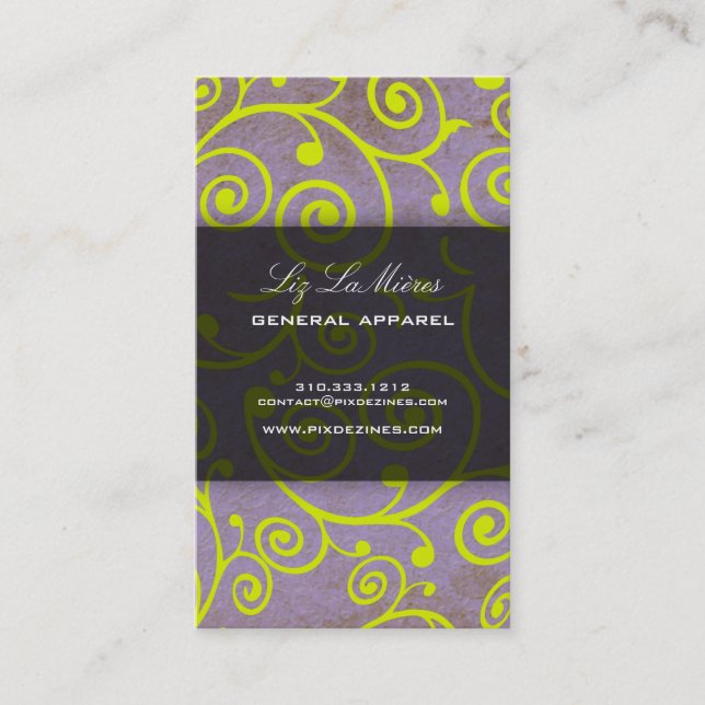 PixDezines cupcakes swirls + lime and lavender Business Card (Front)