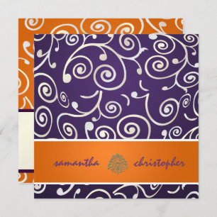 PixDezines Cupcakes Swirls/purple+orange Invitation