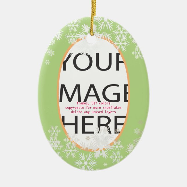 PixDezines Custom Photo Frame/DIY colours Ceramic Tree Decoration (Front)