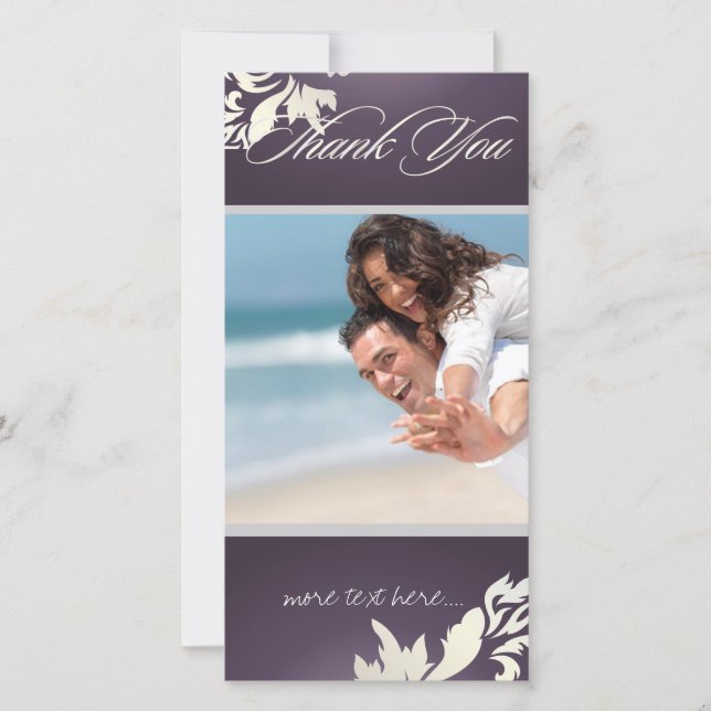 PixDezines Damask 12 Photo Thank You (Front)