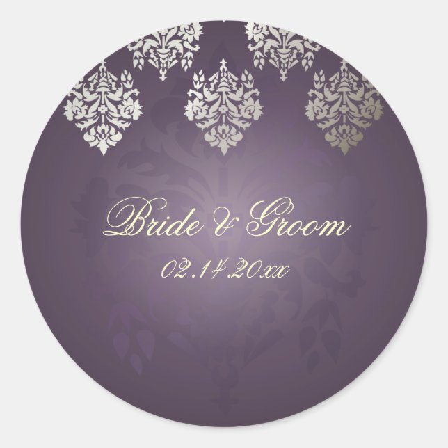 PixDezines Damask 6 Plum + faux silver stickers (Front)