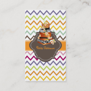 PixDezines damask wedding cake+chevron Business Card