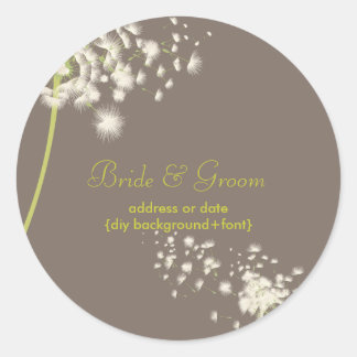 PixDezines dandelion/diy background colour Classic Round Sticker