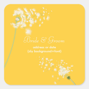 PixDezines dandelion/diy background colour Square Sticker