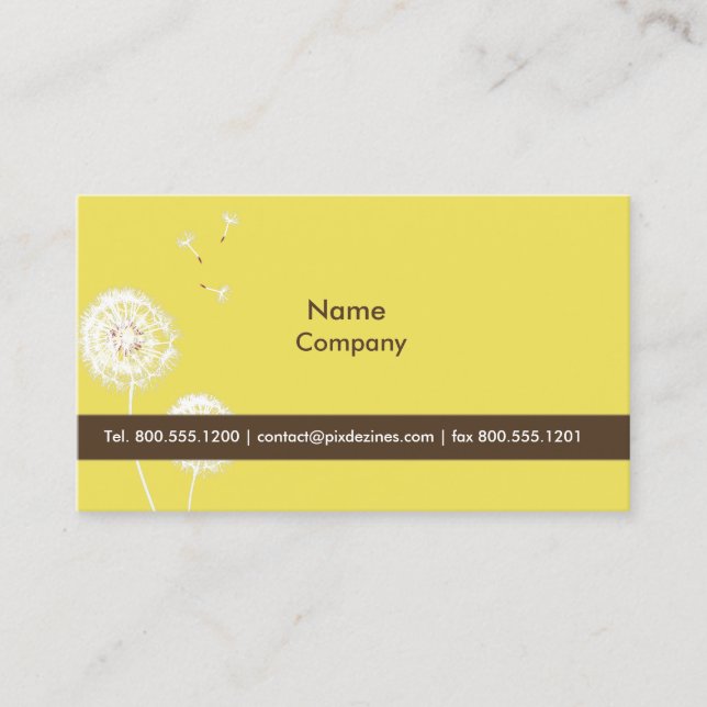 PixDezines dandelions dijon mustard Business Card (Front)