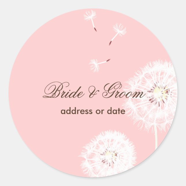 PixDezines Dandelions, diy background colours Classic Round Sticker (Front)