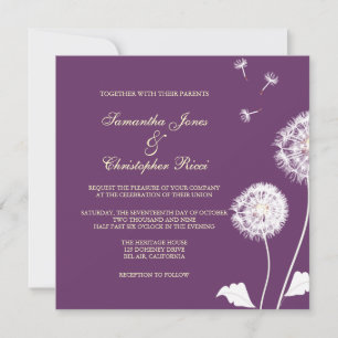 PixDezines Dandelions, diy background colours Invitation
