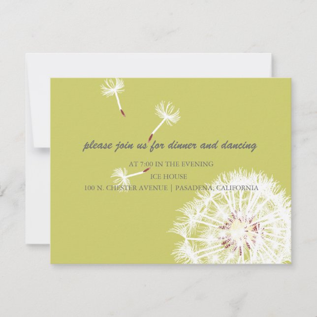 PixDezines Dandelions, diy background colours Invitation (Front)