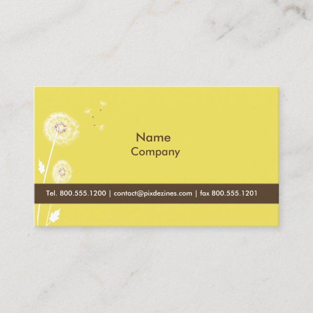 PixDezines dandelions lemon zest yellow Business Card (Front)