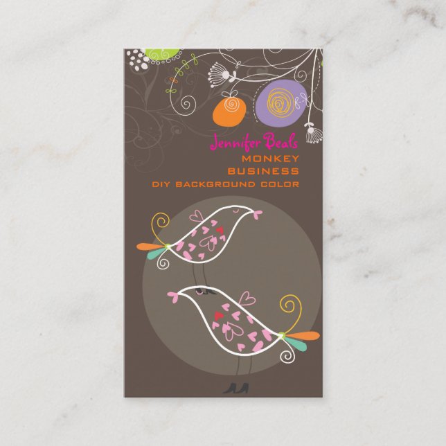 PixDezines dandelions+love birds/diy colour ♥♥♥♥ Business Card (Front)