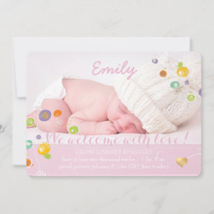 PixDezines dandelions, photo birth announcement