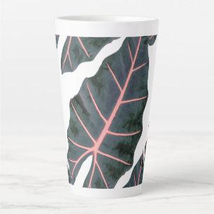 PixDezines Dark Forest Green Caladium Latte Mug