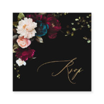 PixDezines Dark Moody Flowers RSVP Encl Card