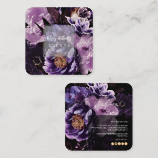 PixDezines Dark Moody Flowers Square Business Card