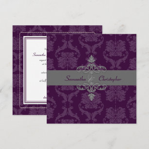 PixDezines DARK PLUM LILIANA DAMASK, DIY COLOR Invitation