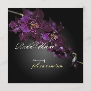 PixDezines dark purple orchids/vuylstekeara Invitation