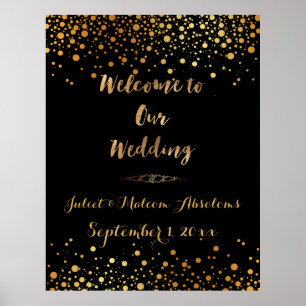 PixDezines dazzled/faux gold/specks/DIY reception Poster