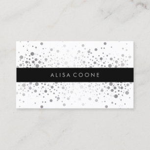 PixDezines dazzled faux silver  confetti / specks Business Card
