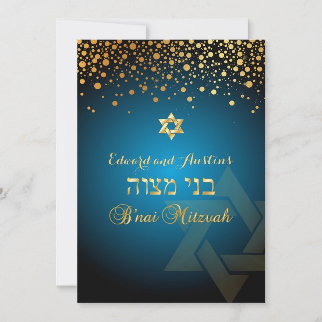 PixDezines DAZZLED GOLD/B'nai Mitzvah/DIY Colour Invitation (Front)
