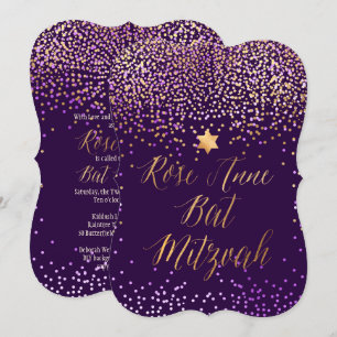 PixDezines Dazzled Gold/Faux Foil/Bat Mitzvah Invitation