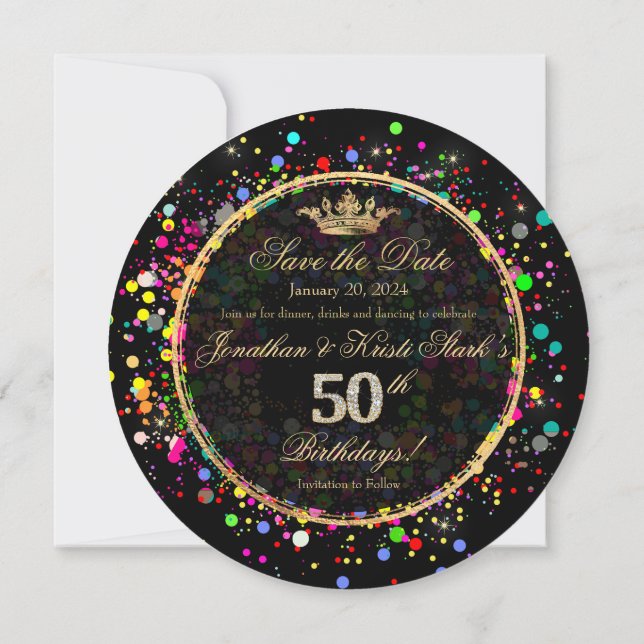 PixDezines Dazzled/Rainbow 50 Birthday Bash Invitation (Back)