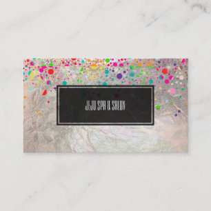 PixDezines dazzled/rainbow/faux silver Business Card