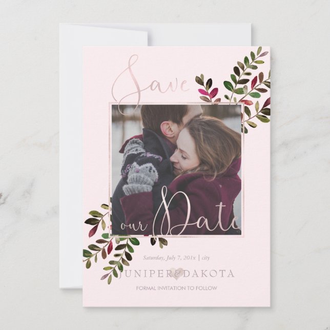 PixDezines DELICATE LOVE BLUSH PINK DIY BACKGROUND Save The Date (Front)