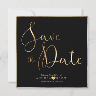 PixDezines DELICATE LOVE FAUX GOLD BOTANICA Save The Date