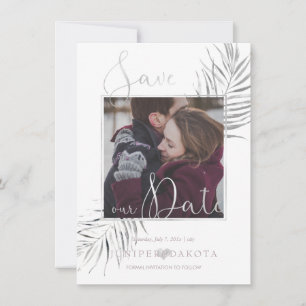 PixDezines DELICATE LOVE+PALM FRONDS Save The Date