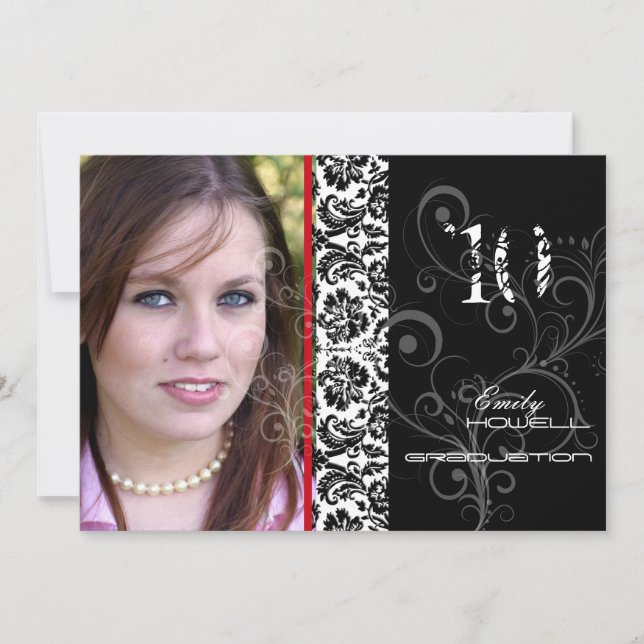 PixDezines Desiree Damask/2011 Graduation Invites (Front)