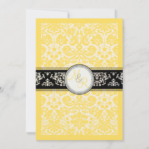 PixDezines desiree damask/buttercup yellow Invitation