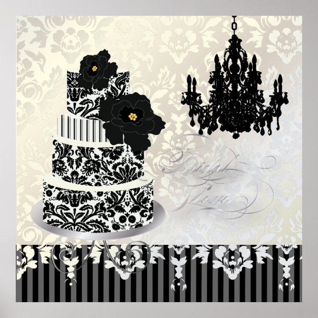 PixDezines desiree damask cake+chandelier Poster (Front)